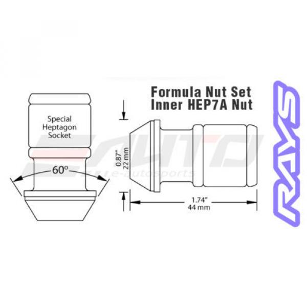 RAYS FORMULA 44mm EXTENDED RIM WHEEL LOCK LUG NUT 12x1.25 RED M12 P1.25 w/ key a #2 image