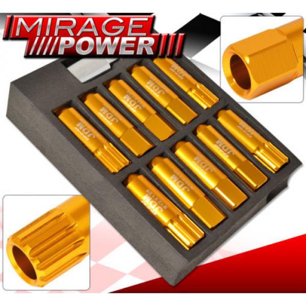 (20 PIECES) UNIVERSAL M12x1.25 ALUMINUM TUNER WHEEL LUG NUTS GOLD + LOCKING KEY #2 image