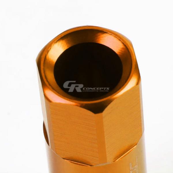 FOR CAMRY/CELICA/COROLLA 20X EXTENDED ACORN TUNER WHEEL LUG NUTS+LOCK+KEY ORANGE #3 image