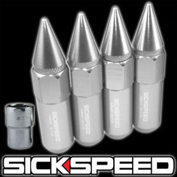 4 POLISHED SPIKED ALUMINUM EXTENDED TUNER 60MM LOCKING LUG NUTS WHEEL 12X1.5 L01 #1 image