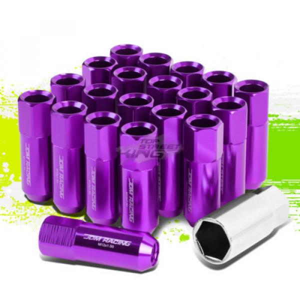 20PC M12 X 1.5 EXTENDED ALUMINUM LUG NUT/WHEEL RIM LOCK+ADAPTER KEY PURPLE #1 image