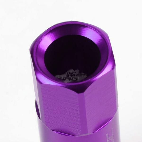 20PC M12 X 1.5 EXTENDED ALUMINUM LUG NUT/WHEEL RIM LOCK+ADAPTER KEY PURPLE #3 image