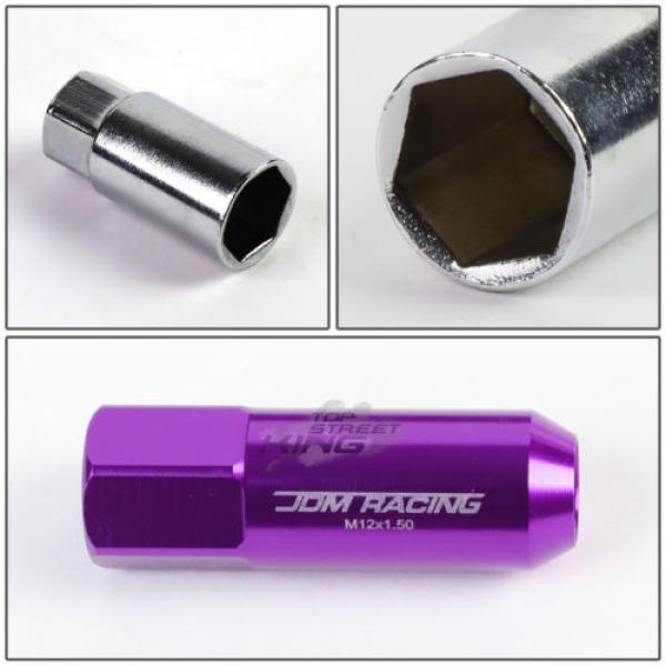 20PC M12 X 1.5 EXTENDED ALUMINUM LUG NUT/WHEEL RIM LOCK+ADAPTER KEY PURPLE #5 image