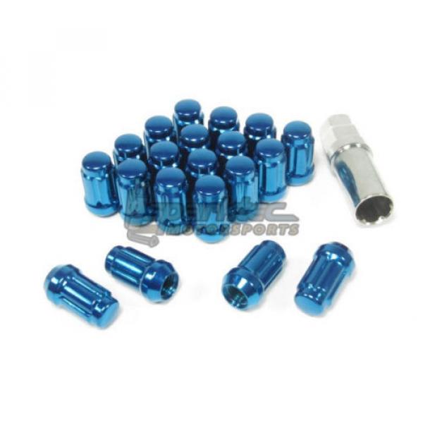 NNR Type M Steel Wheel Lug Nuts &amp; Locks Close Ended Blue 41mm 12x1.5 20pcs #1 image