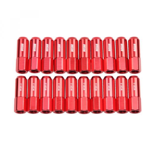 20 Red 60MM M12X1.5 Lug Nuts Long Extended Tuner Racing Open End Fit Acura Honda #1 image