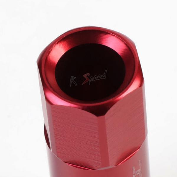 20 M12x1.5 Acorn Tuning 60mm Lug Nut Wheel Rim Lock Camry/Celica/Yaris Red #3 image