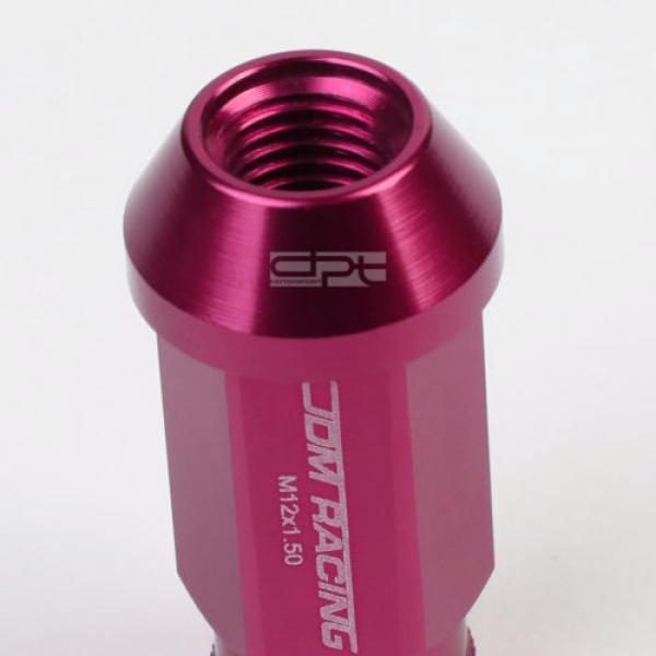 20X M12 X 1.5 LOCKING LUG RACING RIM/WHEEL ACORN TUNER LOCK NUTS+KEY PINK #4 image