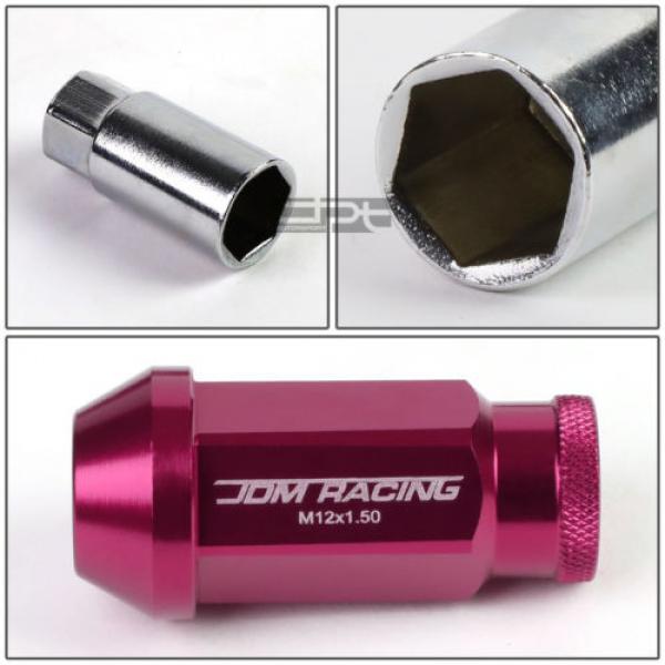 20X M12 X 1.5 LOCKING LUG RACING RIM/WHEEL ACORN TUNER LOCK NUTS+KEY PINK #5 image