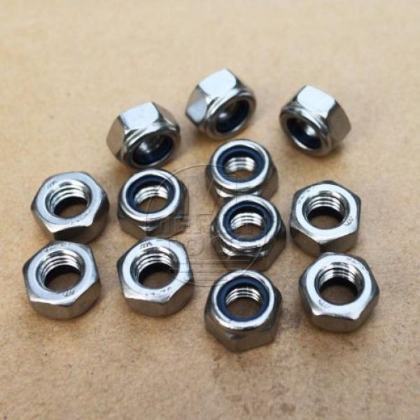 52Pcs Stainless Steel M3 M4 M5 M6 M8 M10 M12 Nylon Lock Hex Nuts Assortment Kit #2 image