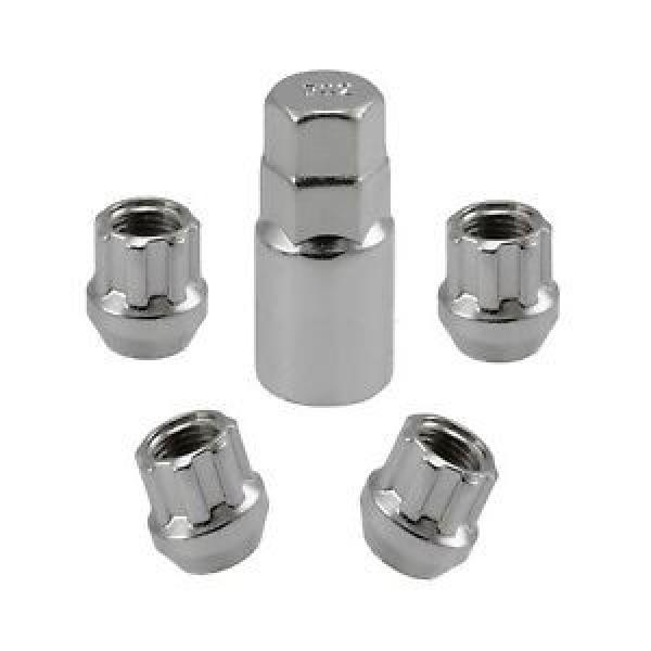 Chrome Open End Locking Lug Kit 12x1.5 Threads | 4 Lugs 1 Key | Wheel Locks #1 image