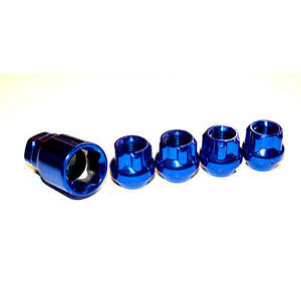 NNR OPEN ENDED SPLINE LUG NUT WHEEL LOCK SET BLUE 12X1.5 NNR-LN-WLOS1215BL #1 image