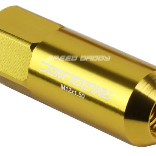 20X RACING RIM 60MM EXTENDED ANODIZED WHEEL LUG NUT+ADAPTER KEY GOLD #2 image