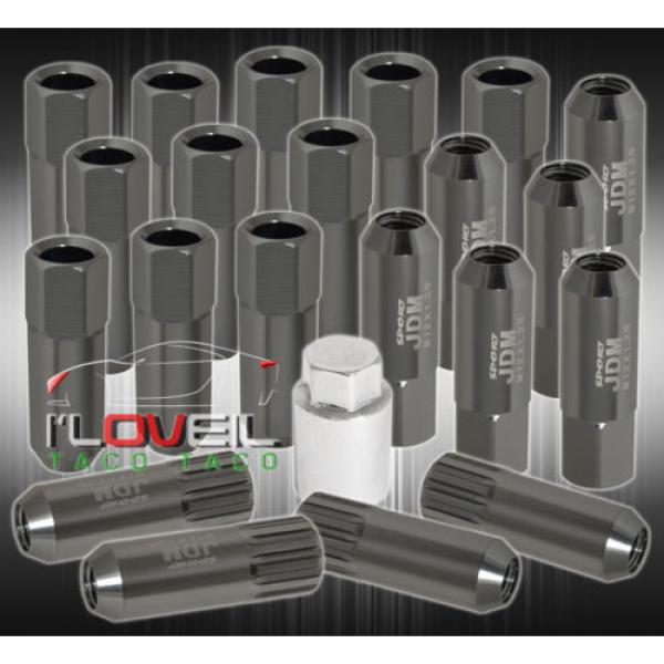 UNIVERSAL 12x1.25MM LOCKING LUG NUTS OPEN END EXTEND ALUMINUM 20PIECE SET GRAY #1 image