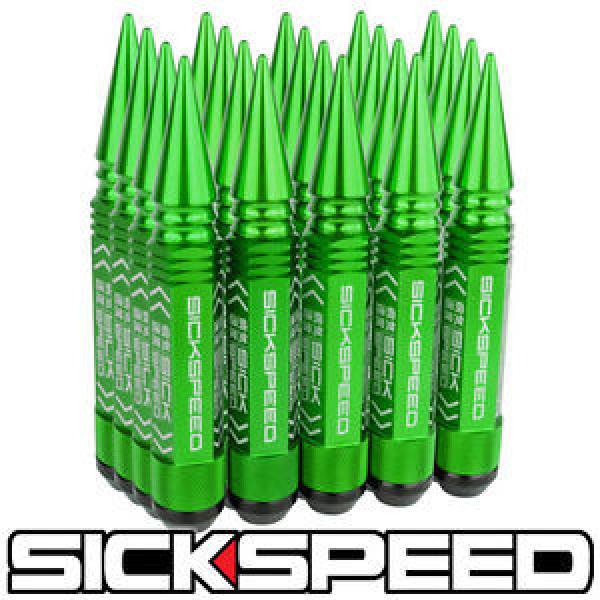 SICKSPEED 20 PC GREEN 5 1/2&#034; LONG SPIKED STEEL LOCKING LUG NUTS 12X1.5 L17 #1 image