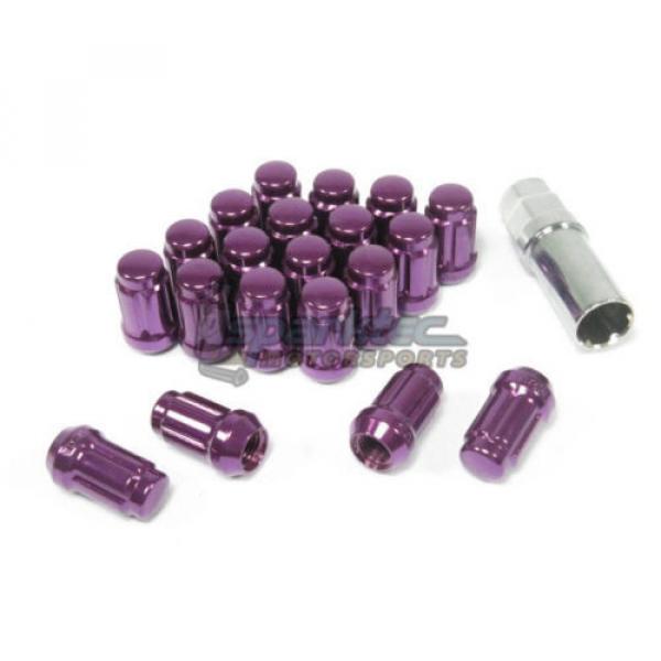 NNR Type M Steel Wheel Lug Nuts &amp; Locks Close Ended Purple 41mm 12x1.5 20pcs #1 image