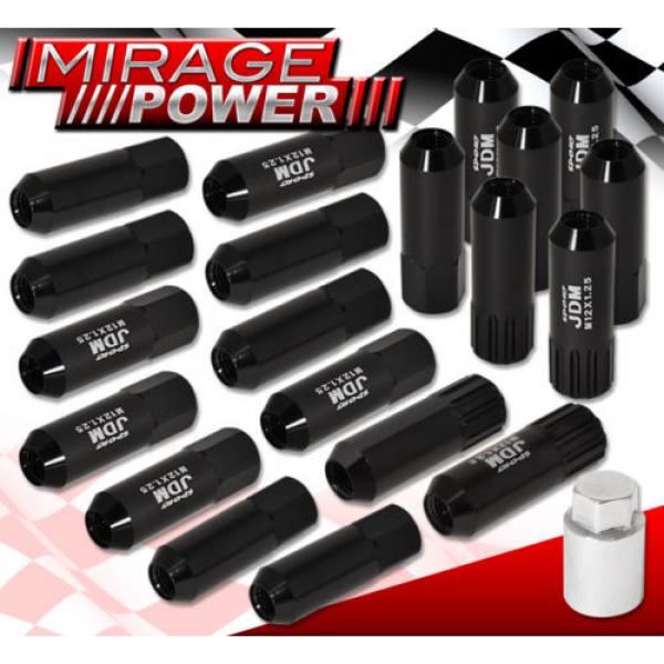 FOR INFINITI M12x1.25MM LOCKING LUG NUTS CAR AUTO 60MM EXTENDED ALUMINUM BLACK #1 image