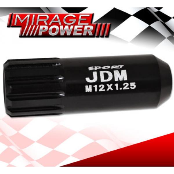 FOR INFINITI M12x1.25MM LOCKING LUG NUTS CAR AUTO 60MM EXTENDED ALUMINUM BLACK #4 image