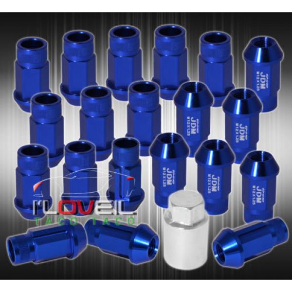 FOR INFINITI 12MMX1.25 LOCKING LUG NUTS ROAD RACE ALUMINUM TALL WHEEL RIMS BLUE #1 image