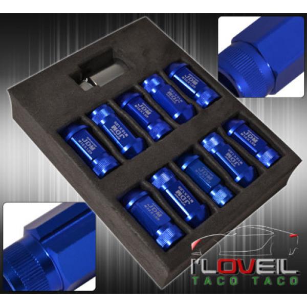 FOR INFINITI 12MMX1.25 LOCKING LUG NUTS ROAD RACE ALUMINUM TALL WHEEL RIMS BLUE #2 image