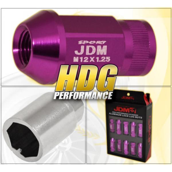 UNIVERSAL 12MMx1.25MM LOCKING LUG NUTS THREAD WHEEL RIM ALUMINUM PURPLE #3 image