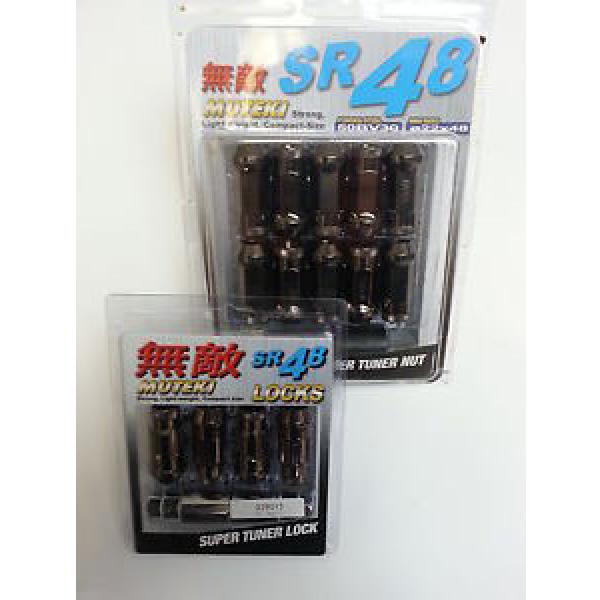 UC163 (32905T+32901T) Muteki SR48 Lug Nut &amp; Lock Set Gunmetal Open End 12 x 1.25 #1 image