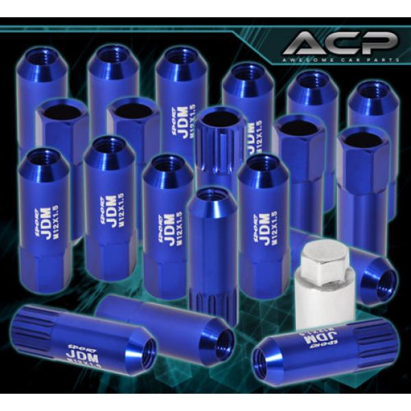 FOR TOYOTA M12x1.5MM LOCKING LUG NUTS CAR AUTO 60MM EXTENDED ALUMINUM KIT BLUE #1 image