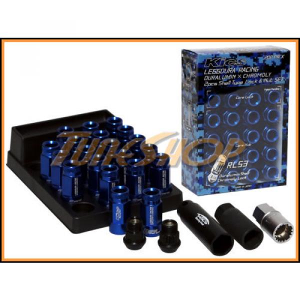 KICS LEGGDURA 53MM SHELL TYPE WHEELS LOCKS LUG NUTS 12X1.5 1.5 ACORN RIM BLUE L #1 image