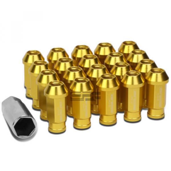 20X M12 X 1.5 LOCKING LUG RACING RIM/WHEEL ACORN TUNER LOCK NUTS+KEY GOLD #1 image