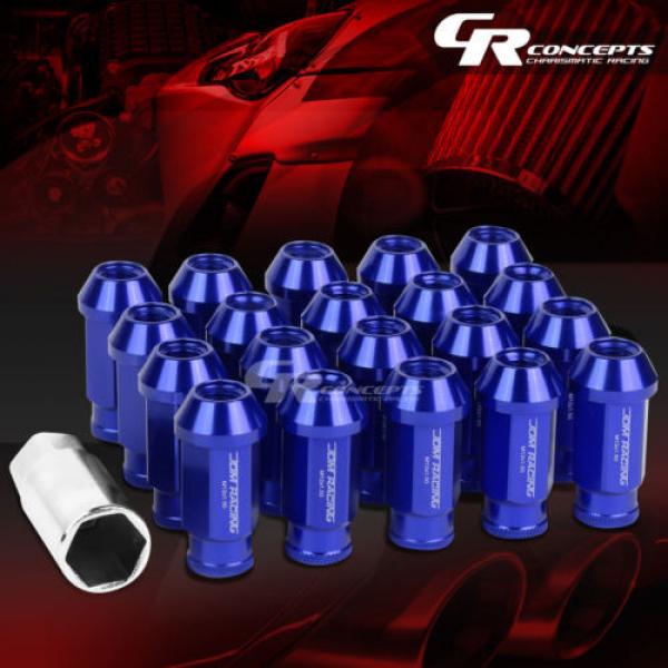 20X RACING RIM ACORN TUNER ALUMINUM WHEEL LOCK LUG NUTS + 1X ADAPTER KEY BLUE #1 image