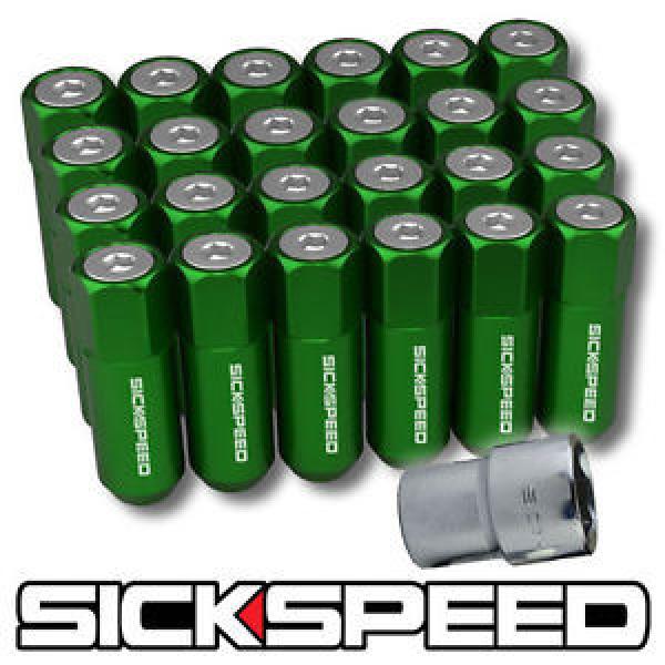 SICKSPEED 24 GREEN/POLISHED CAPPED 60MM LOCKING LUG NUTS FOR WHEELS 14X1.5 L19 #1 image