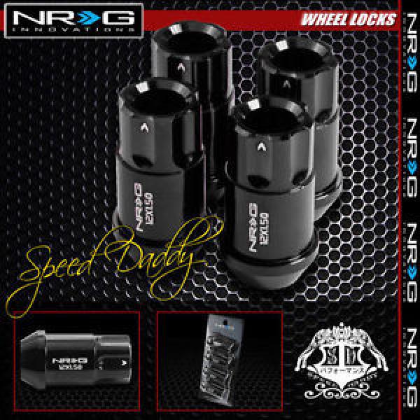 4 X NRG ANODIZED M12X1.5 1.75&#034;L LUG NUT LOCKS HONDA CIVIC ACCORD/MUSTANG BLACK #1 image