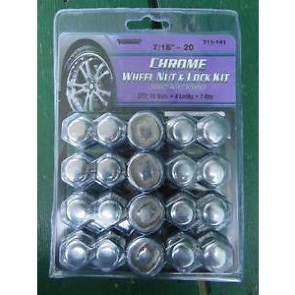 DORMAN ACORN WHEEL NUT LOCK KIT 711-141 7/16&#034; - 20 CHROME 16 NUTS 4 LOCKS 1 KEY #1 image