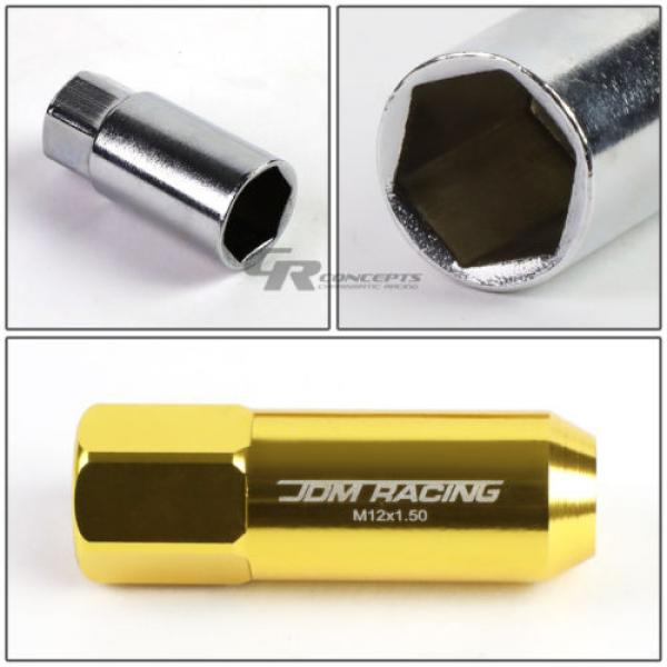 FOR DTS/STS/DEVILLE/CTS 20X EXTENDED ACORN TUNER WHEEL LUG NUTS+LOCK+KEY GOLD #5 image