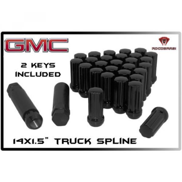 1999-2010 Gmc Sierra Yukon Denali 2&#034; Black Spline Lug Nuts 6x5.5 Anti Theft #1 image