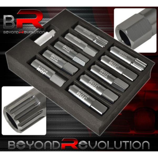 UNIVERSAL 12x1.5 LOCKING LUG NUTS 20PC EXTENDED FORGED ALUMINUM TUNER SET GRAY #2 image