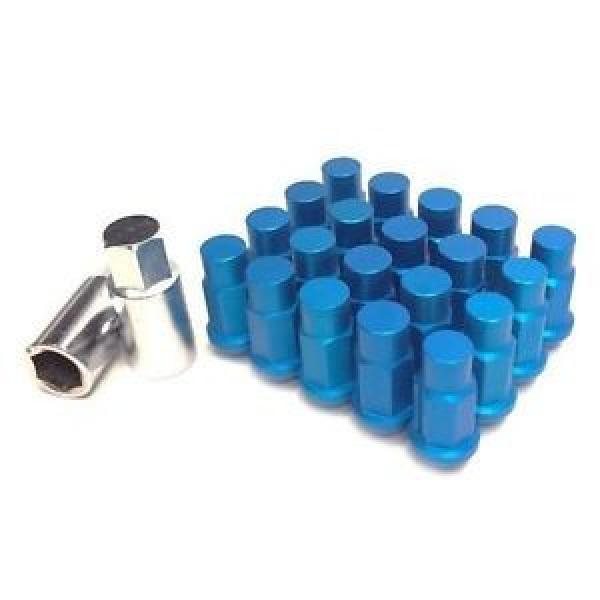 M12X1.25mm Aluminum Wheel Lug Nuts 20Pcs w/ Lock Fit 350Z 370Z S13 S14 GTR Blue #1 image