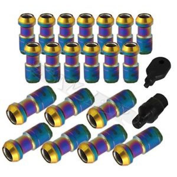 Jmd M12 X 1.5Mm 20 Piece Open Close Dust Cap Lug Nuts Bolts+ Key Lock Neo/Gold #1 image