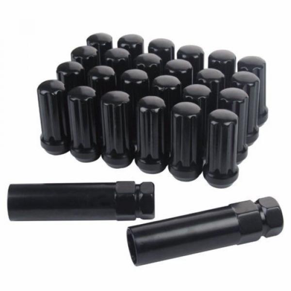 20 PC DODGE RAM 2500 3500 9/16 BLACK TRUCK SPLINE 2&#034; LOCKING LUG NUTS + 2 KEYS #1 image