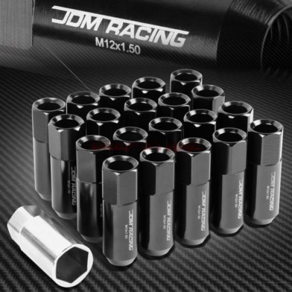 FOR CORVETTE MALIBU IMPALA 20 PCS M12 X 1.5 60MM LUG NUT+ADAPTER KEY BLACK #1 image