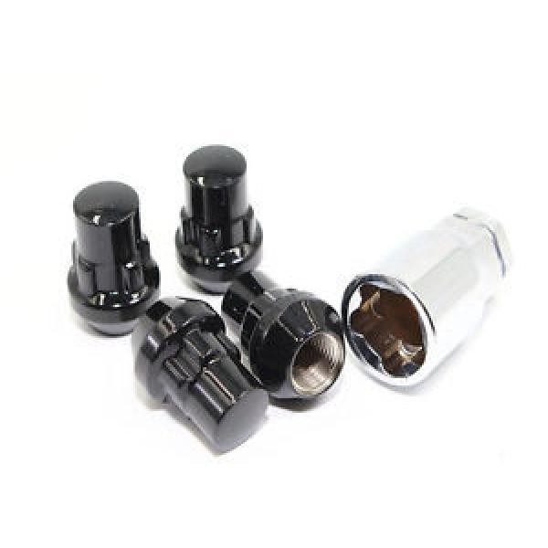 4 Black Acorn Bulge Wheel Lug Nut Locks 12x1.5 Toyota Tacoma FJ Cruiser Solara #1 image