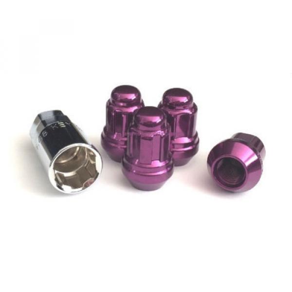 (4) 12x1.5 ACORN SPLINE LUG NUTS WHEELS RIMS LOCKS ANTI-THEFT W/KEY PURPLE #1 image