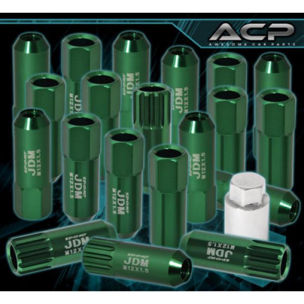 FOR PONTIAC M12x1.5MM LOCKING LUG NUTS 20PC JDM EXTENDED ALUMINUM ANODIZED GREEN #1 image