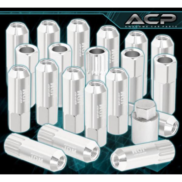 UNIVERSAL M12x1.25MM LOCKING LUG NUTS WHEELS EXTENDED ALUMINUM 20 PIECES SILVER #1 image