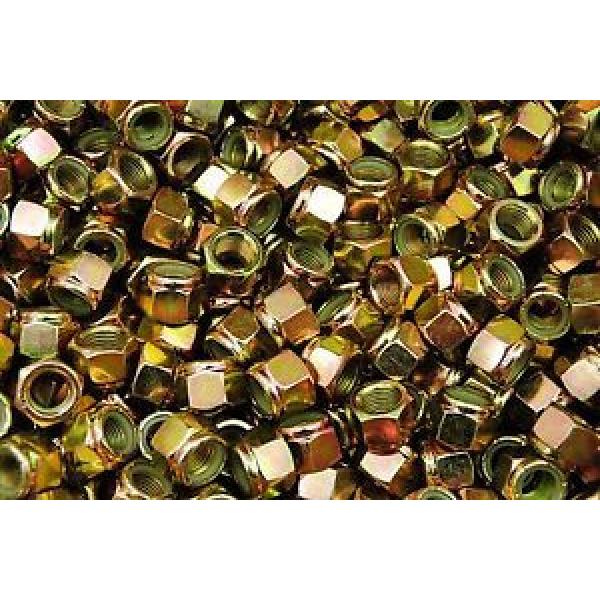 (100) Nyloc Grade 8/C Hex Locking Nuts 1/2-20 Yellow Zinc Plated Nylock #1 image