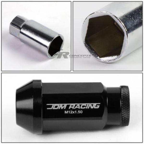 FOR DTS/STS/DEVILLE/CTS 20X ACORN TUNER ALUMINUM WHEEL LUG NUTS+LOCK+KEY BLACK #5 image