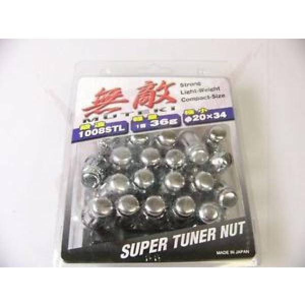 MUTEKI CHROME CLOSED END 20PC 12X1.25 WHEEL RIM SPLINE TUNER ACORN LOCK LUG NUTS #1 image