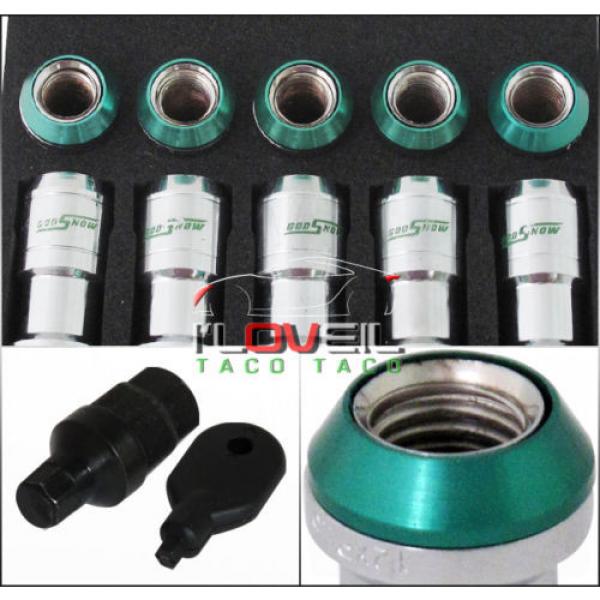 M12 X 1.5 CHROME GREEN LOCK KEY JDM RACING TUNER CNC LUG NUTS 20PC EXTENED SET #3 image