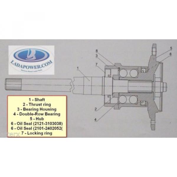 Lada Niva Reinforced Unloaded Rear Half-Shaft With Double-Row Bearing Kit 2 Pcs #3 image