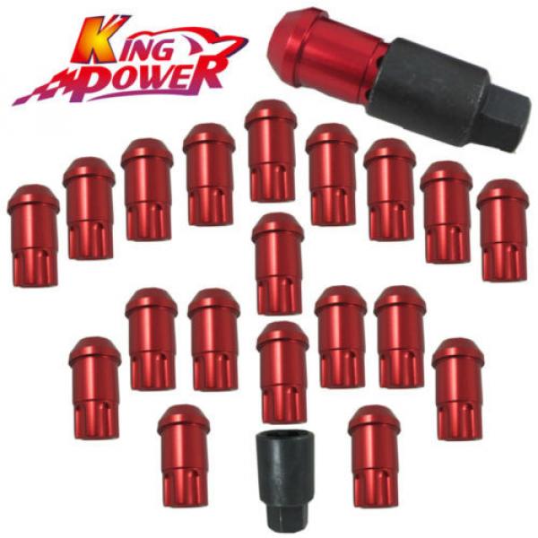 20PC FOR HONDA ACURA 12X1.5MM ALUMINUM RACING LOCKING LUG NUTS SET RED #2 image