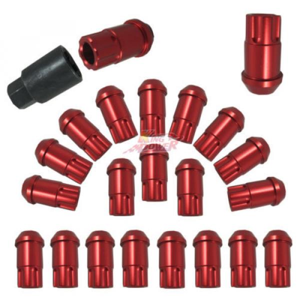 20PC FOR HONDA ACURA 12X1.5MM ALUMINUM RACING LOCKING LUG NUTS SET RED #3 image